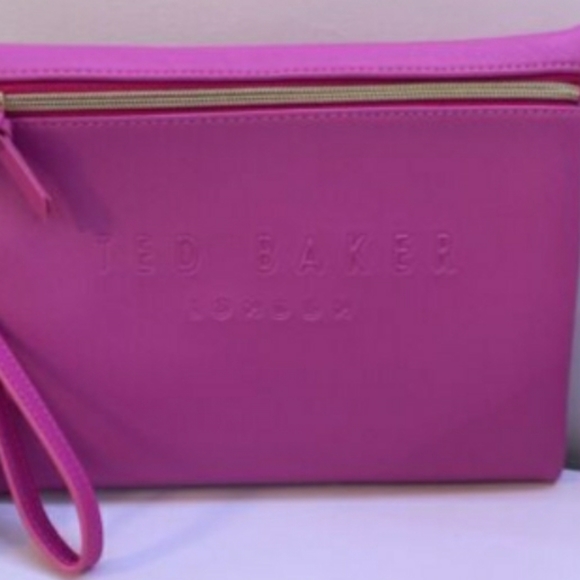 TED BAKER London- Bright Pink Wristlet Clutch Bag- New Without Tags - Picture 5 of 11